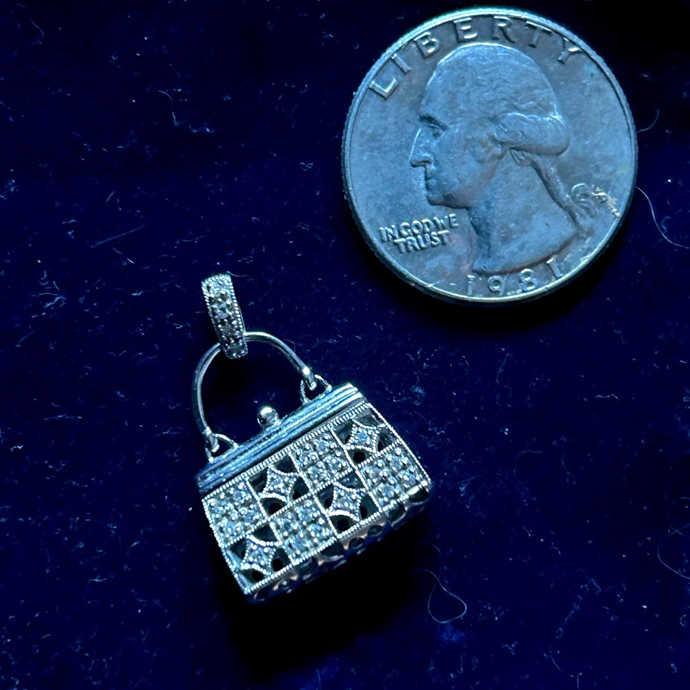 Vintage 14k with Diamonds handbag pendant